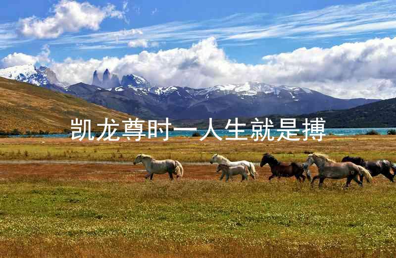 凯龙尊时一人生就是搏